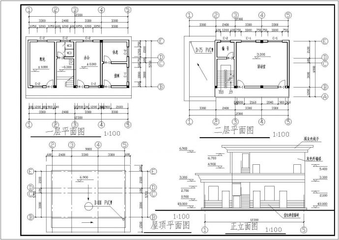 某二层管理用房建筑结构设计施工图_图1