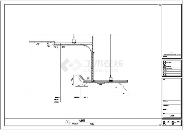 【杭州】欧式风格售楼处室内施工图（含效果图）-图一