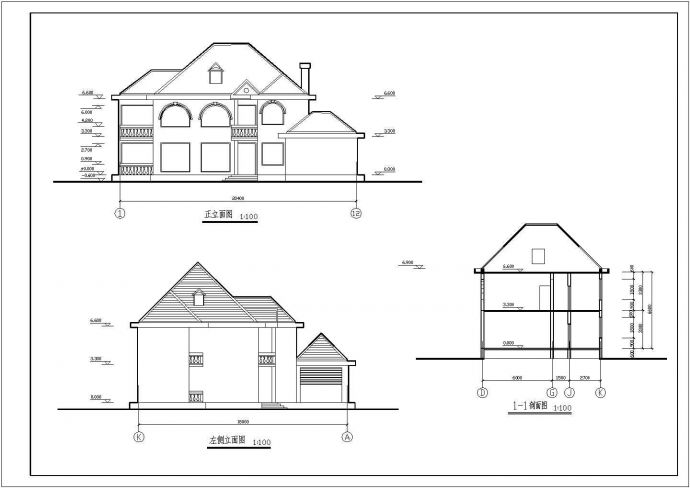 某二层框架结构别墅建筑结构施工图_图1