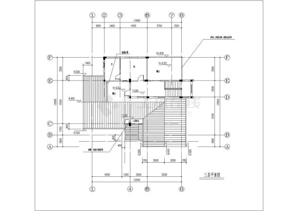 三层楼园林风格别墅建筑设计施工图纸（含效果图）-图一