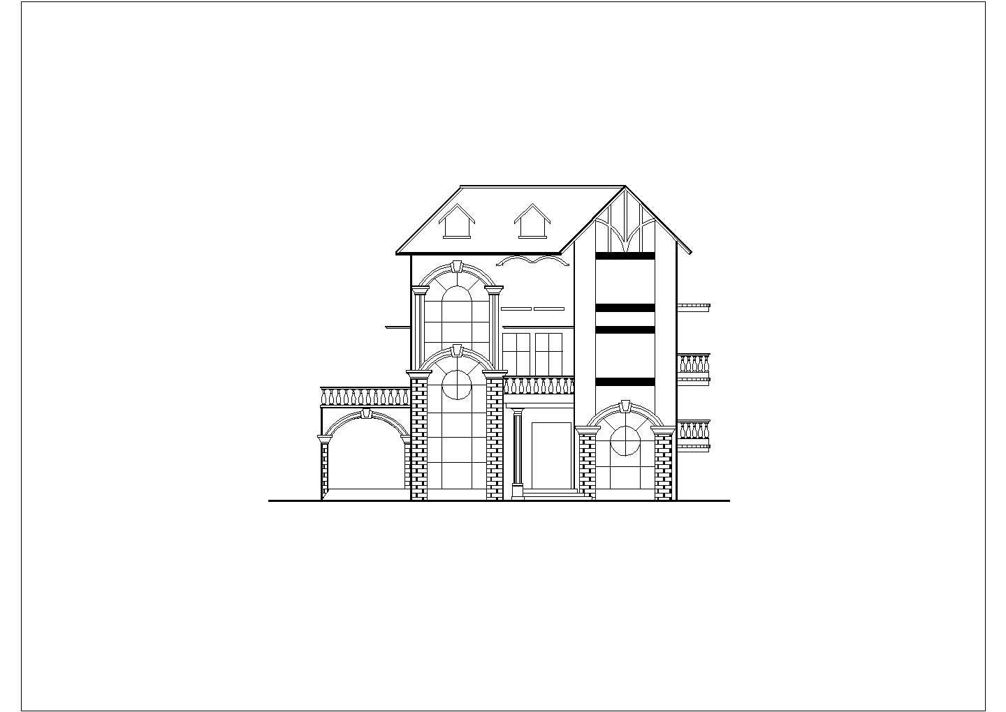 三层独栋别墅设计施工图（含效果图）