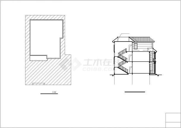某地三层钢混框架结构设计施工图（含效果图）-图二