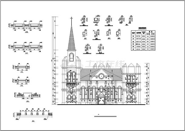 某地上三层框架基督教堂结构设计图（桩基础）-图二