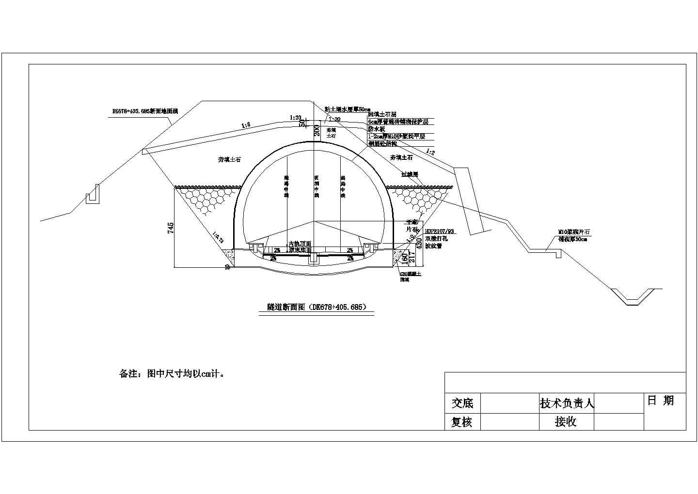 拱型骨架护坡及明暗洞设计大样图纸