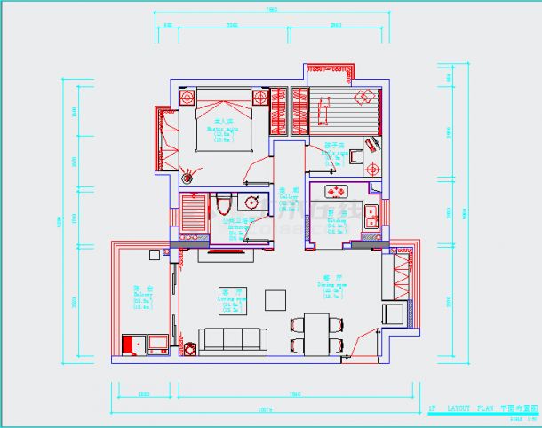 【欧式风格】花园小区两居室装修设计图（含效果图）-图二