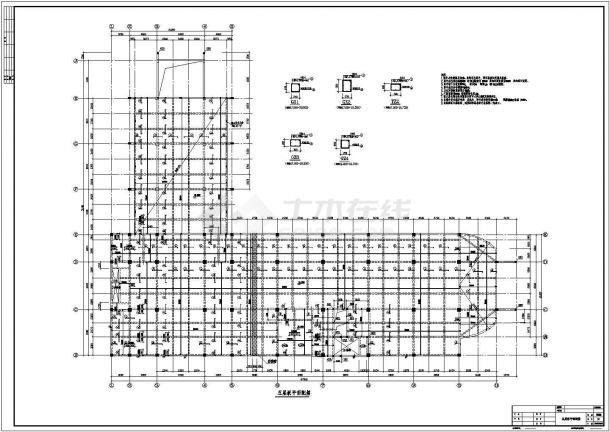 某多层钢框架结构商场办公楼结构设计图（6度抗震）-图一