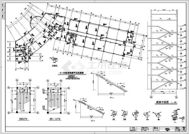 南通某地上五层框架结构商贸实训中心结构图（6度抗震）-图二