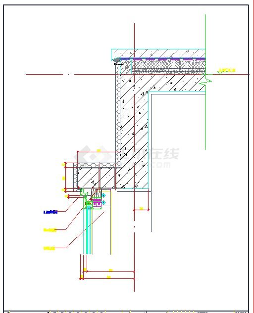 潘阳县客运站玻璃幕墙系统CAD图纸-图二