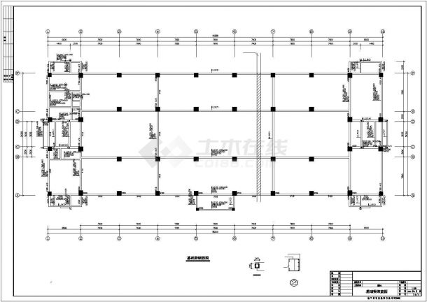 东莞某六层框架结构电子公司宿舍结构图-图二