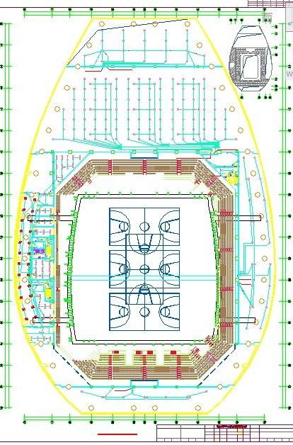 专业大型体育馆照明设计方案CAD图纸-图二