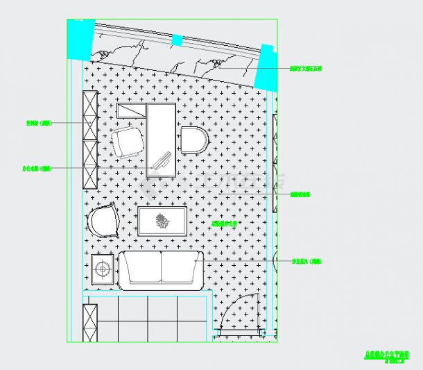 【山东】大型仓储物流中心办公室室内装修施工图（含效果图）-图一