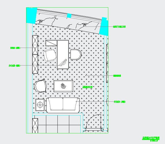 【山东】大型仓储物流中心办公室室内装修施工图（含效果图）_图1