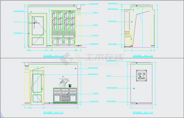 【浙江】现代风格两居室室内设计装修施工图（含效果图）-图一
