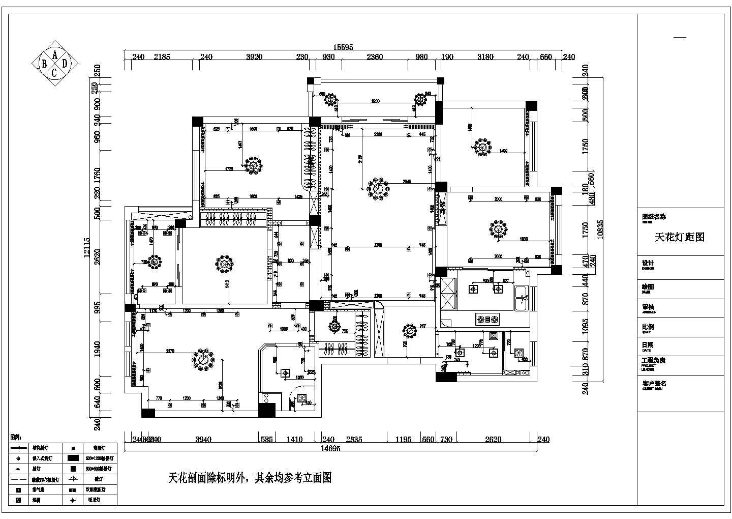 【江西】简欧四居室样板房装修施工图（含效果）