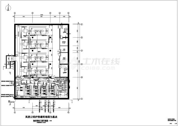 [北京]某43万平米燃气锅炉房热力采暖系统设计图（管线透视图）-图二