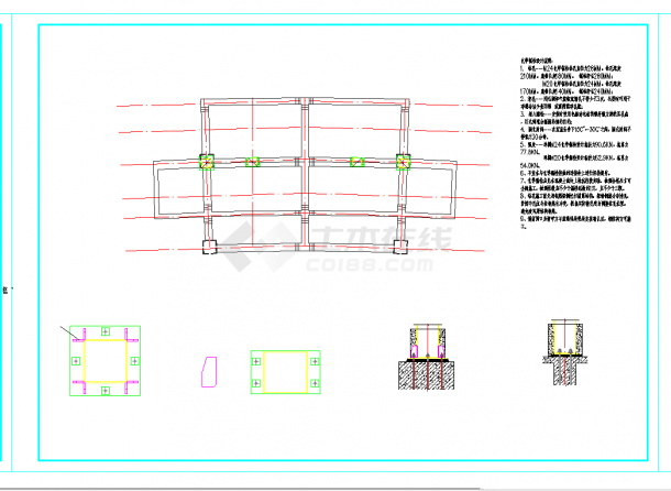 钢框架解耦冲天式牌楼类型仿古建筑牌坊施工图（含建筑）-图二