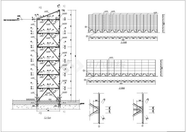 某钢结构广告牌结构施工图新疆7度区（高7米）-图一