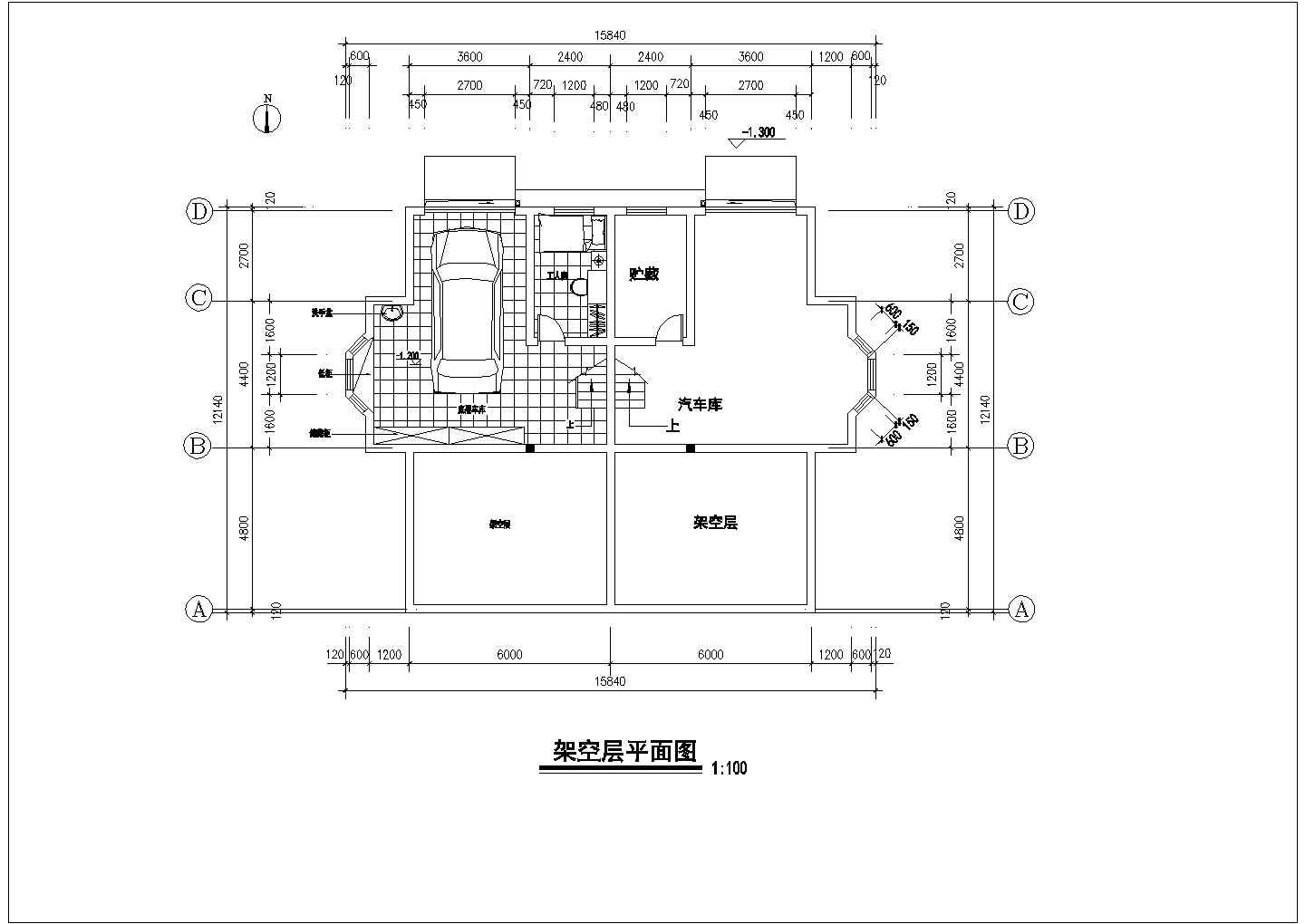 40张法式风格住宅楼室内装修装饰cad施工图（带架空层、阁楼）