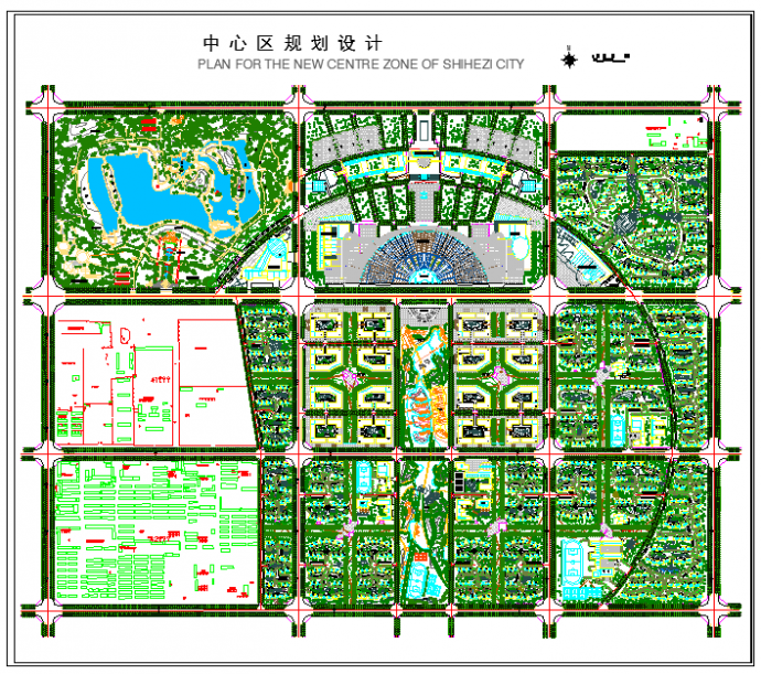 某地城市中心区规划设计平面施工图_图1
