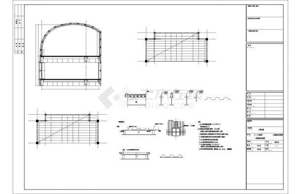 大厦连廊钢结构施工图（含钢结构设计说明，共6张）-图一