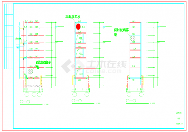 原建筑外加电梯结构施工图（框架结构，共8张）-图一