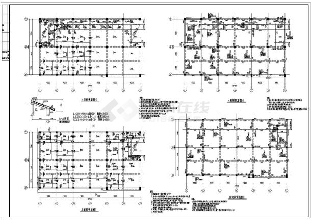 某五层框架结构商场结构设计施工图纸-图二