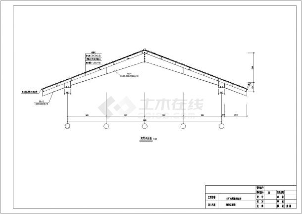 某水电站轻型钢屋架结构施工图（轻钢结构，共9张）-图二