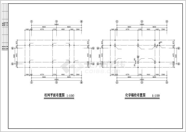 小型车间轻钢结构施工图（独立基础，共5张）-图一