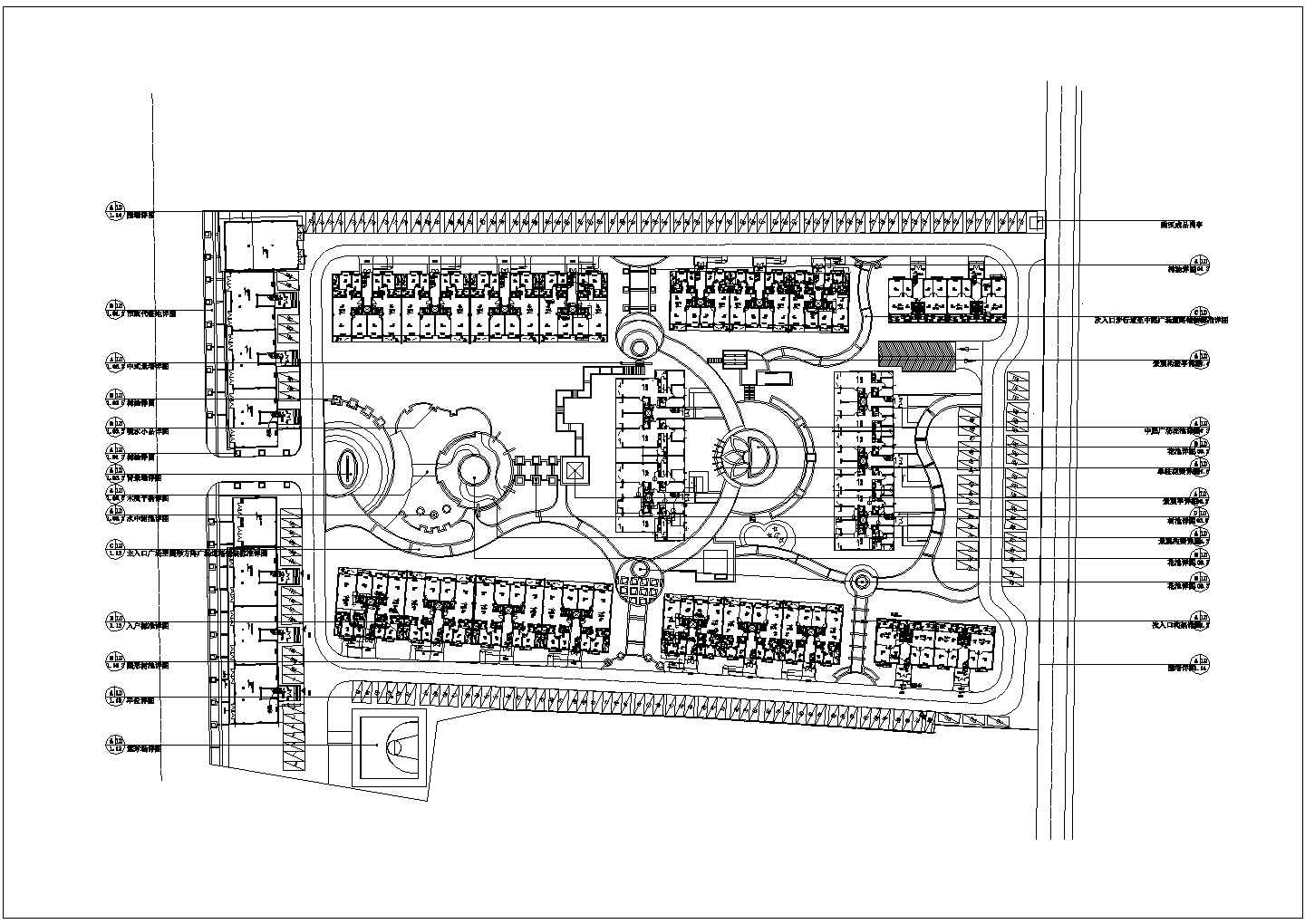 [都江堰]高档住宅小区中庭庭院园林景观工程施工图