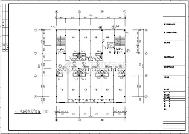 某市全套快捷酒店宾馆给排水施工图-图一