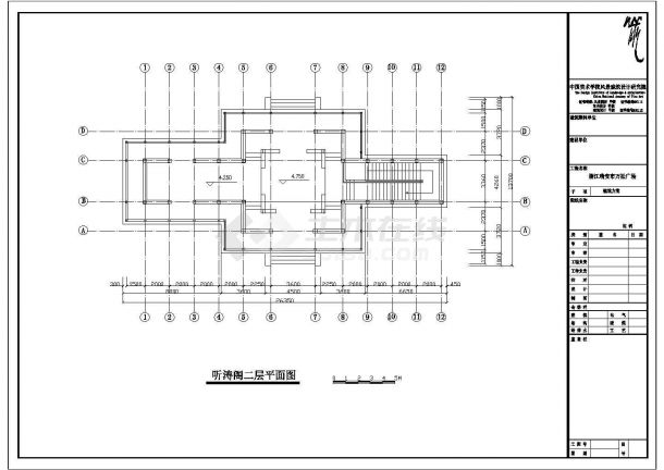 浙江省瑞安市广场景观建筑施工图-图一