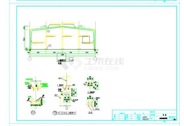 单层门式刚架结构电器制品公司仓库结构设计施工图-图二