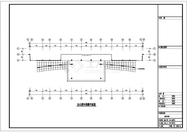 办公楼雨篷结构施工图（门式钢架结构，共24张）-图一