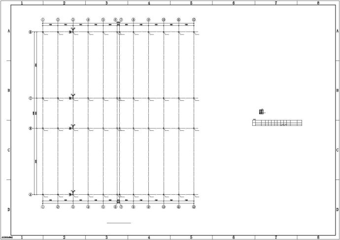 简易干料棚结构施工图（单层厂房，共7张）_图1
