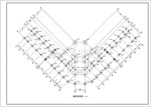某异型框架结构办公楼结构设计施工图纸-图二