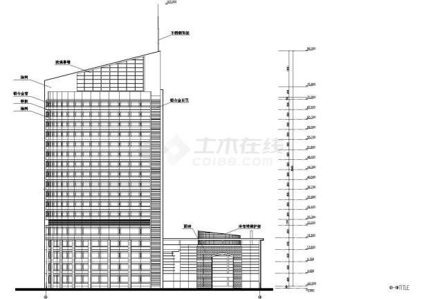 3万4平17层附属医院建筑方案cad设计图-图一
