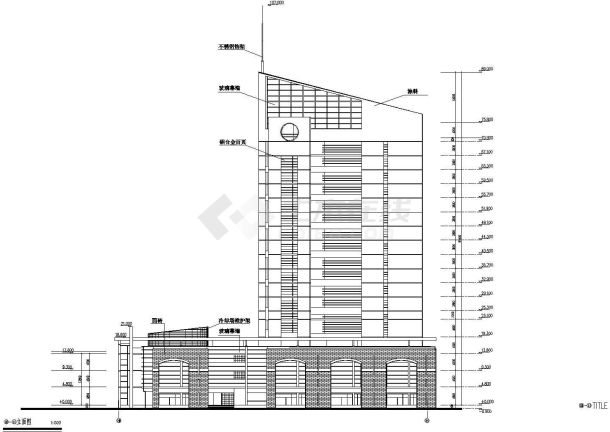 3万4平17层附属医院建筑方案cad设计图-图二