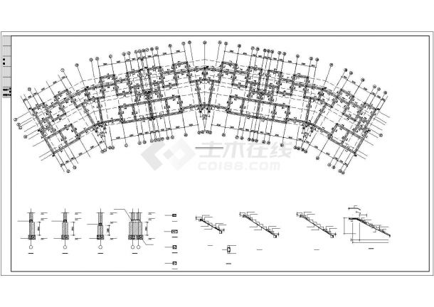 某七层砖混结构洋房结构图纸（高23米）-图二