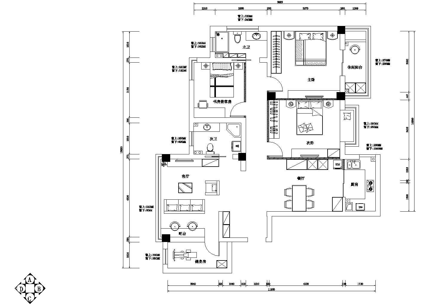 某住宅房大型户型结构设计详图