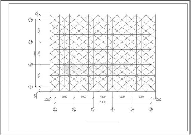某羽毛球馆网架结构设计图（独立基础，共6张）-图一