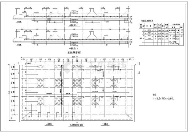 某2000方矩形清水池结构图（共5张图）-图一
