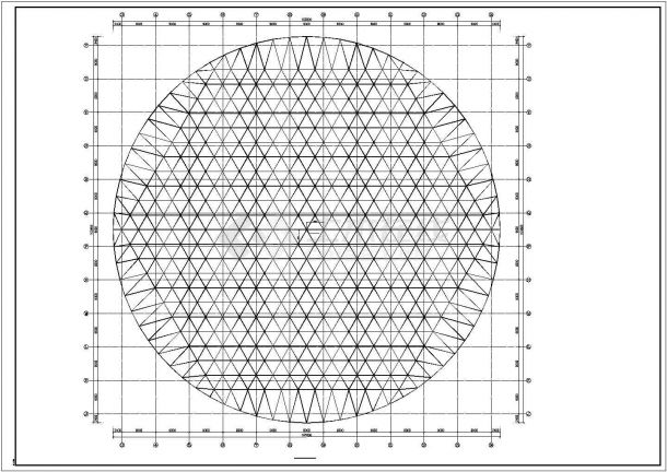 某球形网壳结构设计图（钢结构，共10张）-图一