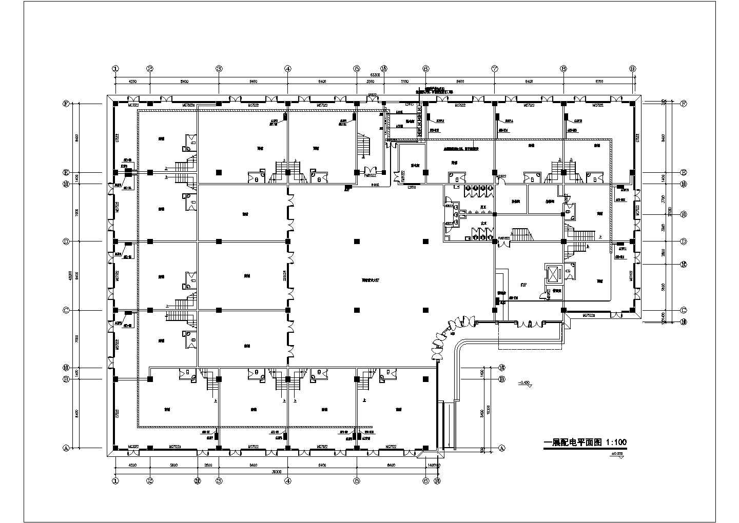 某地上五层商务楼电气施工图纸（二级负荷，第三类防雷）