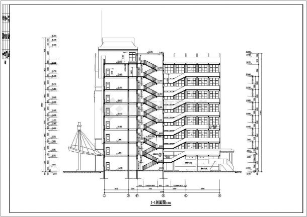 某地八层学校综合楼建筑设计施工图-图一