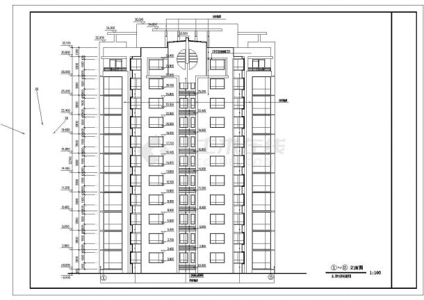 某地十一层坡顶住宅楼建筑设计施工图-图一