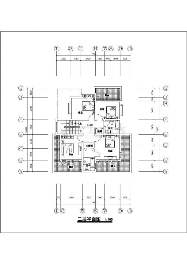 三层中式别墅建筑设计施工图（含效果图）-图一