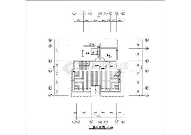 三层中式别墅建筑设计施工图（含效果图）-图二