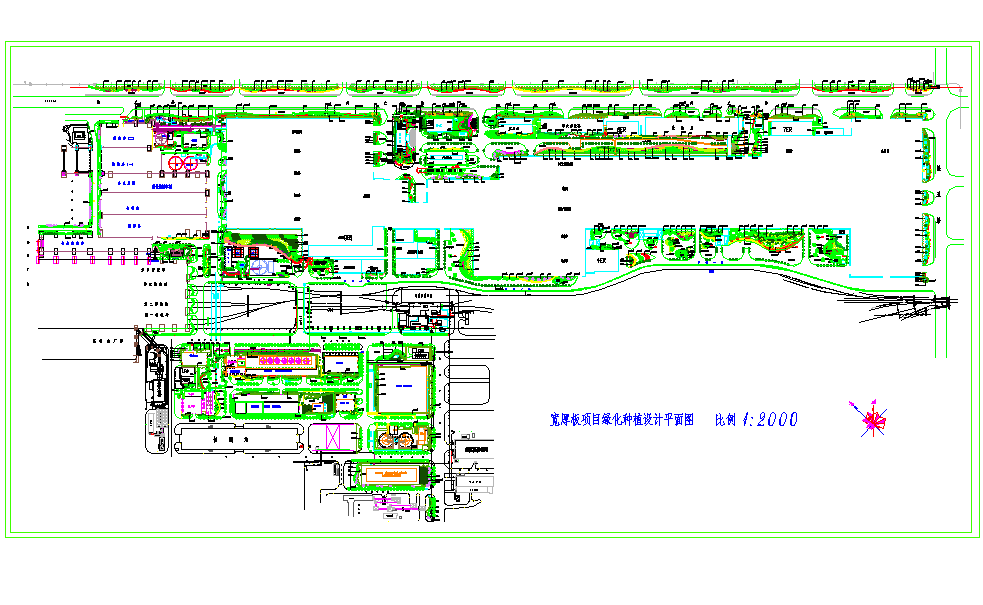 某工厂厂区绿化种植设计平面施工图