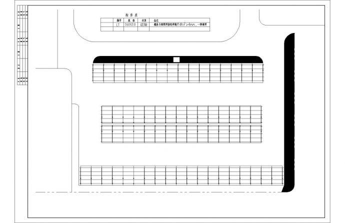 某圆钢管汽车棚结构设计图（单层建筑，共3张）_图1