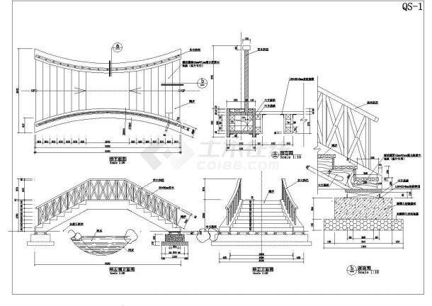 某地区桥亭详细设计施工总套图纸（共2张）-图一